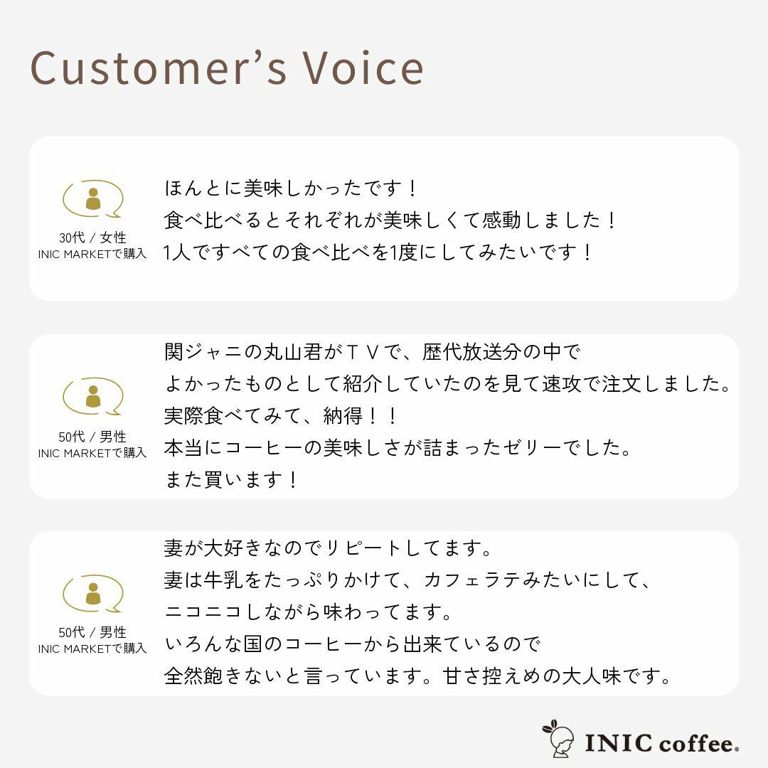 INICコーヒーゼリーのユーザーレビュー・口コミ